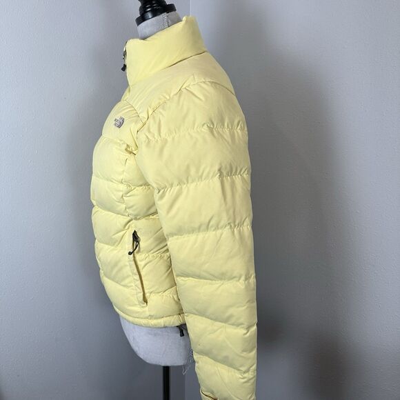 North Face Womens Small Yellow Retro Nuptse Jacket Coat 700 Down Vintage Ladies - Picture 9 of 16